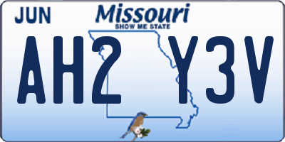 MO license plate AH2Y3V