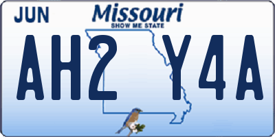 MO license plate AH2Y4A