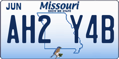 MO license plate AH2Y4B