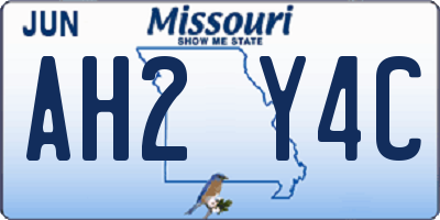 MO license plate AH2Y4C