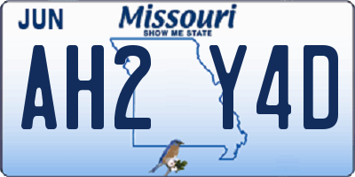 MO license plate AH2Y4D