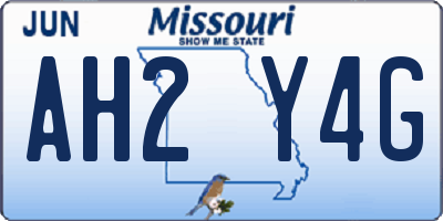 MO license plate AH2Y4G