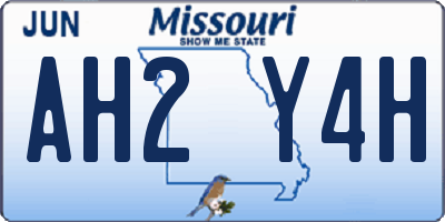 MO license plate AH2Y4H