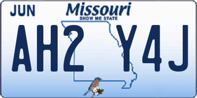 MO license plate AH2Y4J