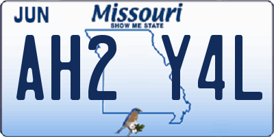 MO license plate AH2Y4L