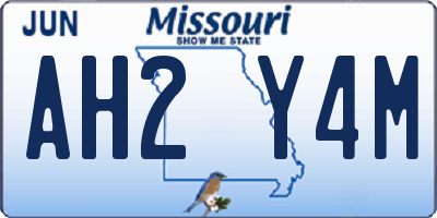 MO license plate AH2Y4M