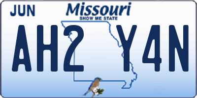 MO license plate AH2Y4N