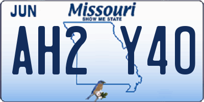 MO license plate AH2Y4O