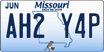 MO license plate AH2Y4P