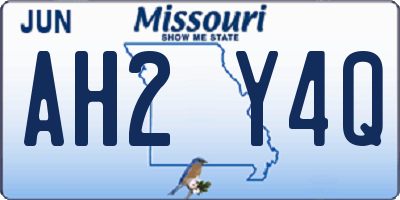 MO license plate AH2Y4Q