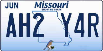 MO license plate AH2Y4R