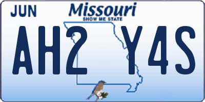 MO license plate AH2Y4S