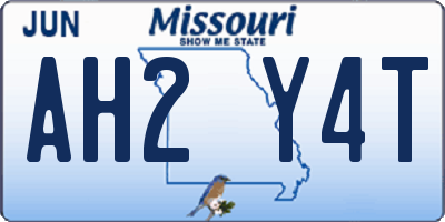 MO license plate AH2Y4T