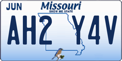 MO license plate AH2Y4V