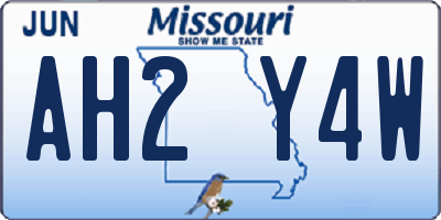 MO license plate AH2Y4W