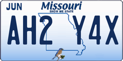 MO license plate AH2Y4X