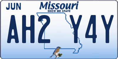 MO license plate AH2Y4Y