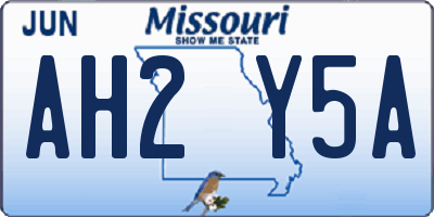 MO license plate AH2Y5A