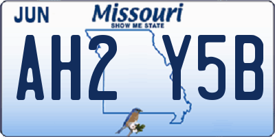 MO license plate AH2Y5B