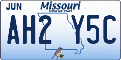 MO license plate AH2Y5C