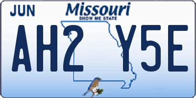 MO license plate AH2Y5E