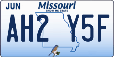 MO license plate AH2Y5F
