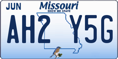 MO license plate AH2Y5G