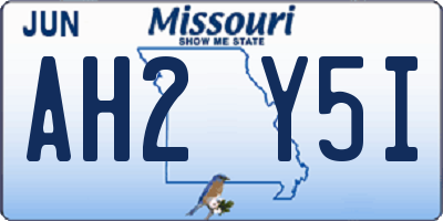 MO license plate AH2Y5I