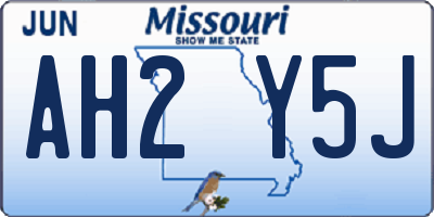 MO license plate AH2Y5J