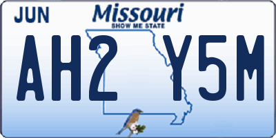 MO license plate AH2Y5M