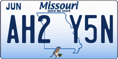 MO license plate AH2Y5N