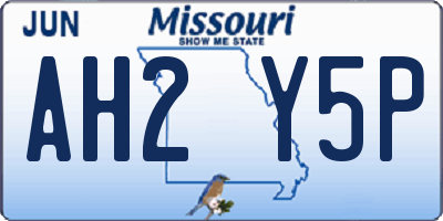 MO license plate AH2Y5P