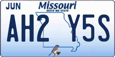 MO license plate AH2Y5S