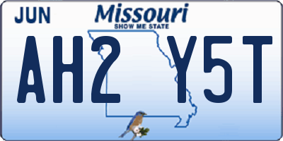 MO license plate AH2Y5T