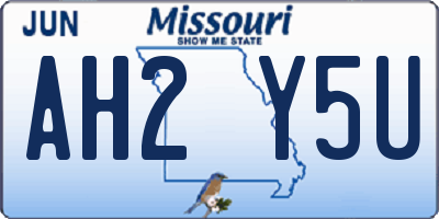 MO license plate AH2Y5U