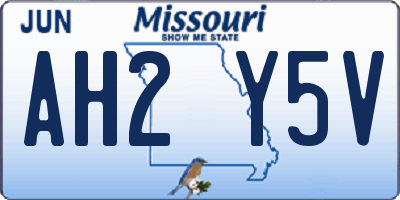 MO license plate AH2Y5V