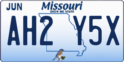 MO license plate AH2Y5X