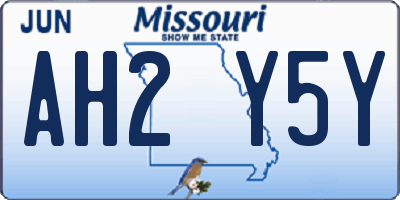 MO license plate AH2Y5Y