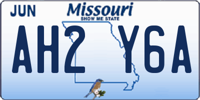 MO license plate AH2Y6A