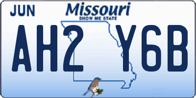 MO license plate AH2Y6B