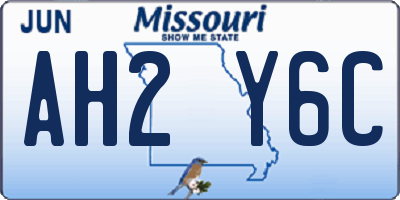 MO license plate AH2Y6C