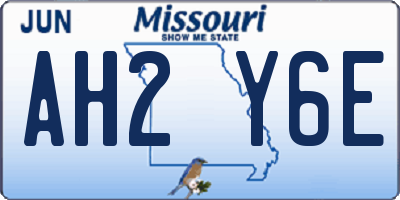 MO license plate AH2Y6E