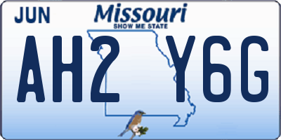 MO license plate AH2Y6G