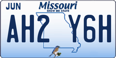 MO license plate AH2Y6H