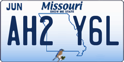 MO license plate AH2Y6L