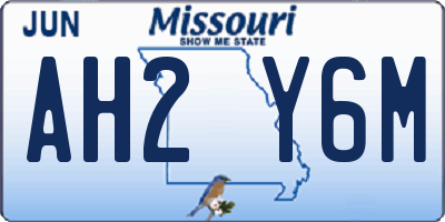 MO license plate AH2Y6M