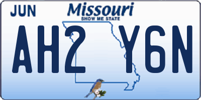 MO license plate AH2Y6N