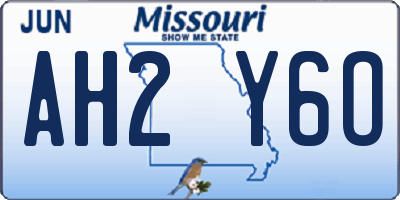 MO license plate AH2Y6O