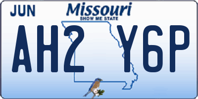 MO license plate AH2Y6P