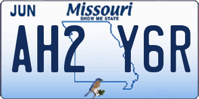 MO license plate AH2Y6R